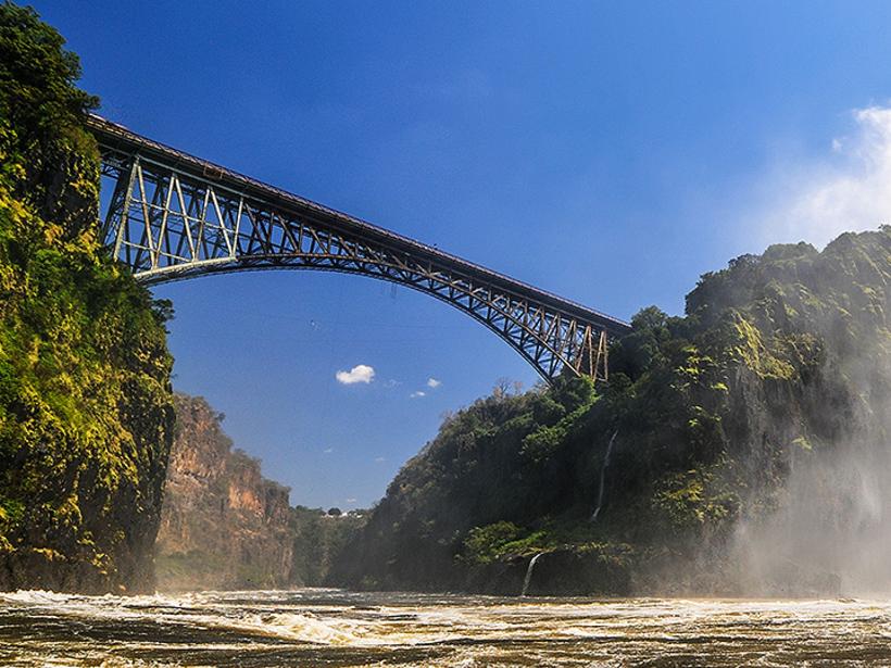 The bridge at Victoria Falls is always a popular photo spot while on your Zambia safari.