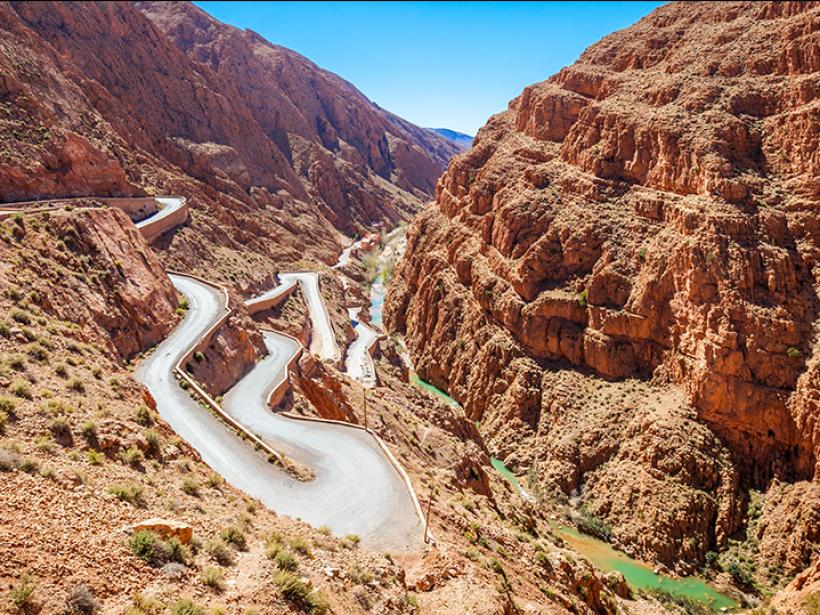 Drive deep into the Dades Gorge to explore the endless roads carved from the Dades River