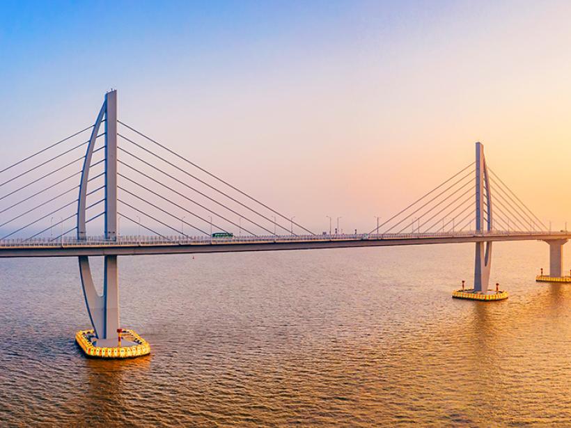 Take a ride across the Hong Kong-Zhuhai-Macao Bridge, the longest sea crossing bridge and tunnel system in the world