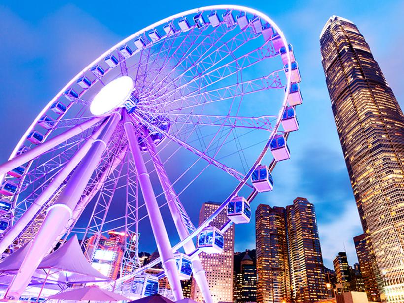 Take a seat on the Hong Kong Observation Wheel for a view of the stunning city skyline