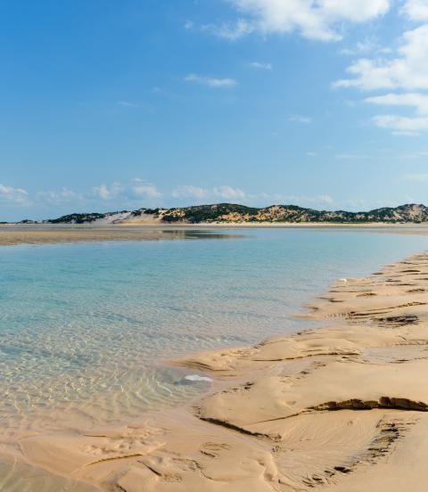 Water meets sand at the Bazaruto Archipelago