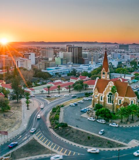 Aerial view showcases a timeless fusion of architecture, with Christ Church anchoring its dynamic growth.