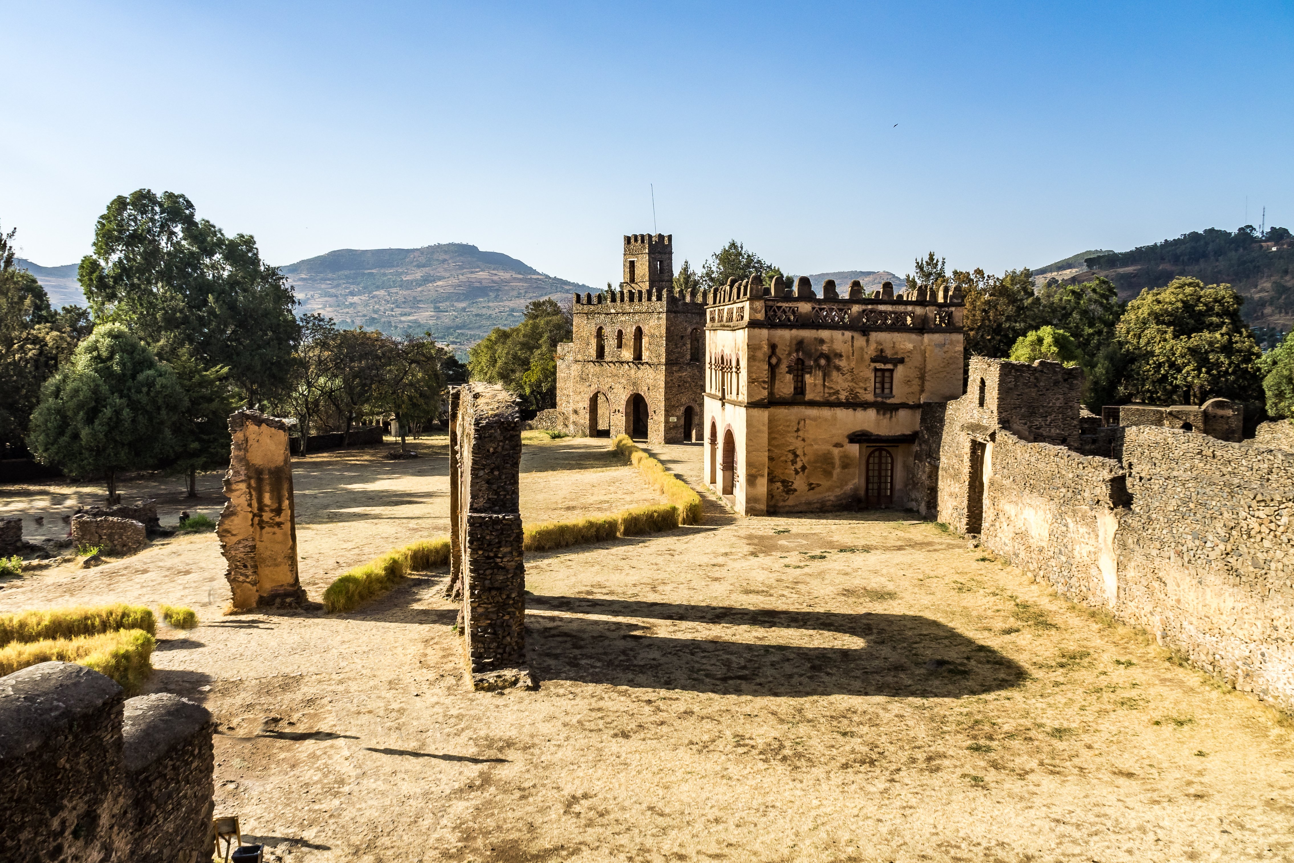 Fasil Ghebbi Royal Enclosure is the remains of a fortress-city within Gondar, Ethiopia. It was founded in the 17th century by Emperor Fasilides and was the home of Ethiopia's emperors.