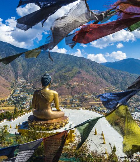 Great Buddha Dordenma is a gigantic Shakyamuni Buddha statue in the mountains of Bhutan, near Thimphu, the capital