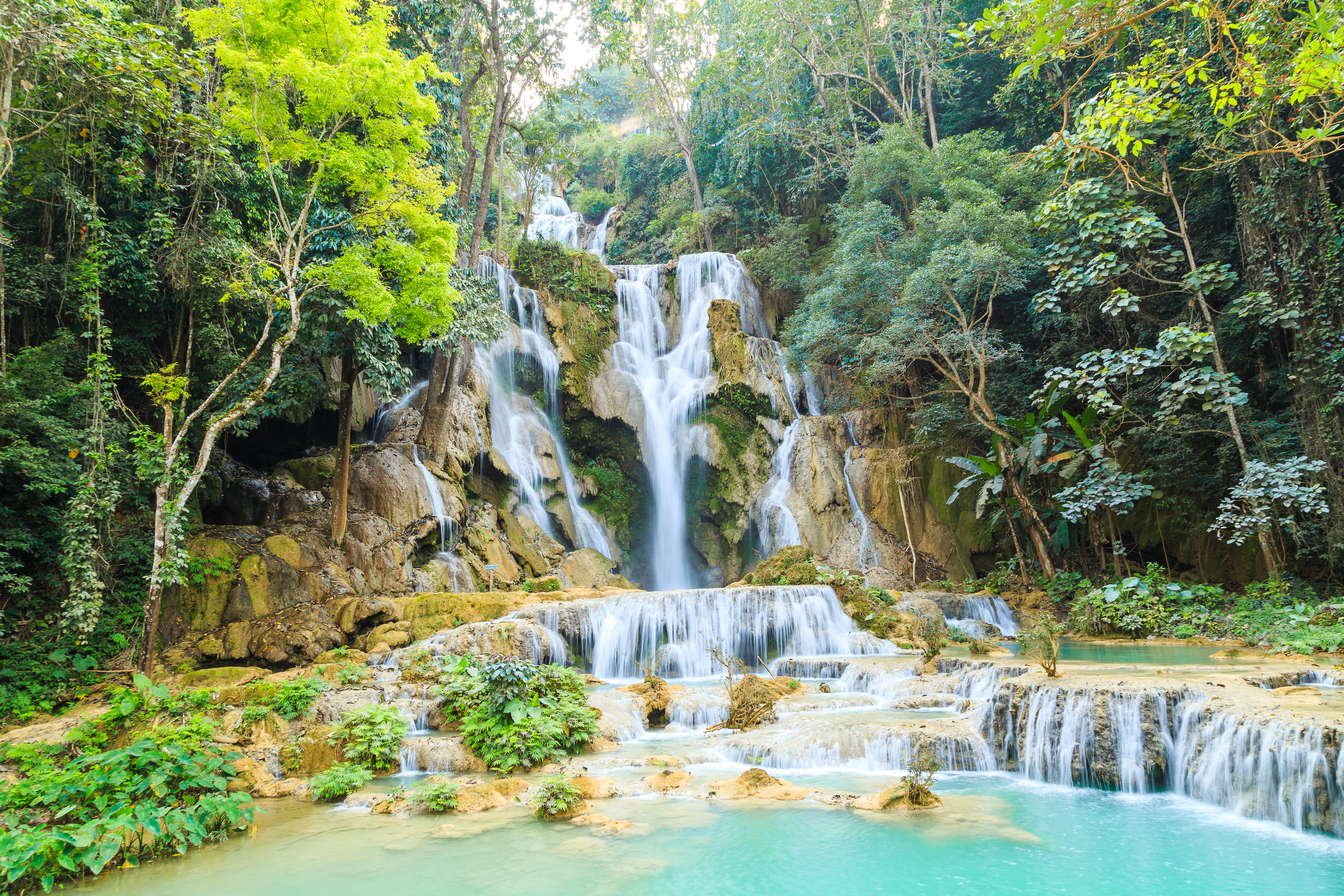 Tat Kuang Si Waterfalls in summer at Luang Prabang, Laos