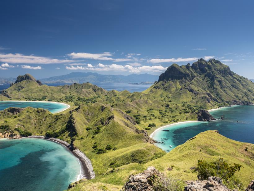 Mountain range in Komodo National Park in Indonesia