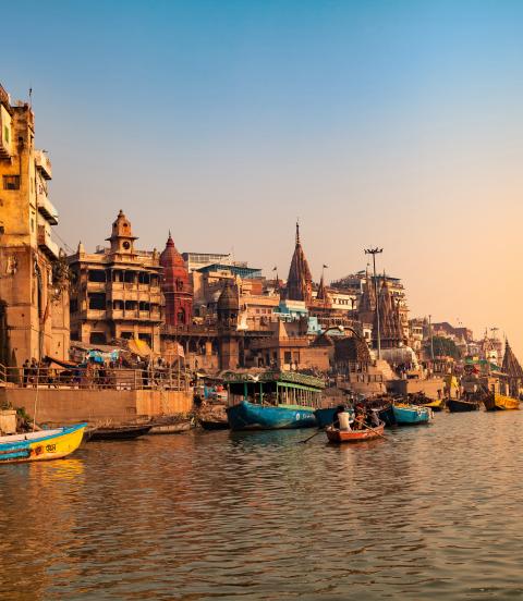 Ghats (Banks) along the river of the Hindu holy city