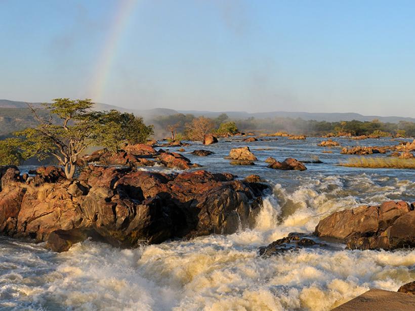 Feel the power of the Ruacana Falls, bordering Angola and Namibia