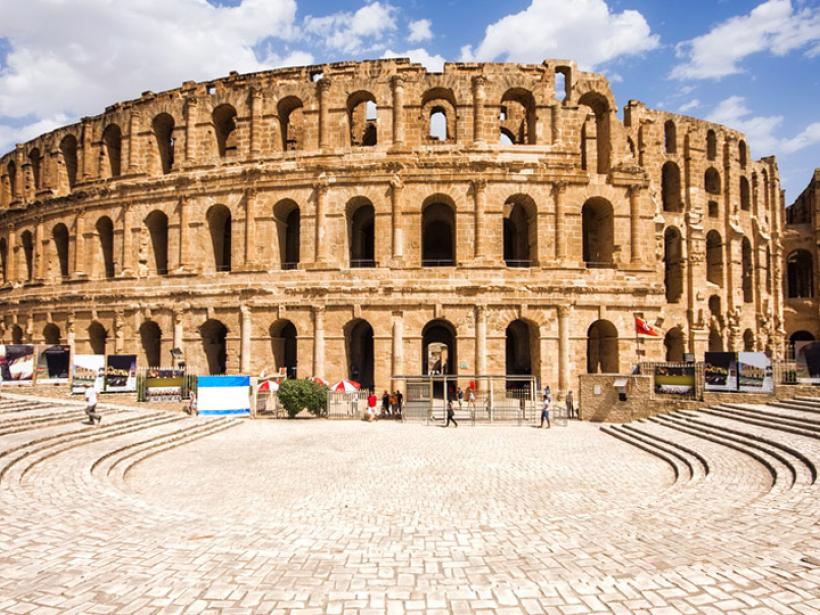 When traveling to Tunisia see the ruins of the largest colosseum in North Africa - El Djem