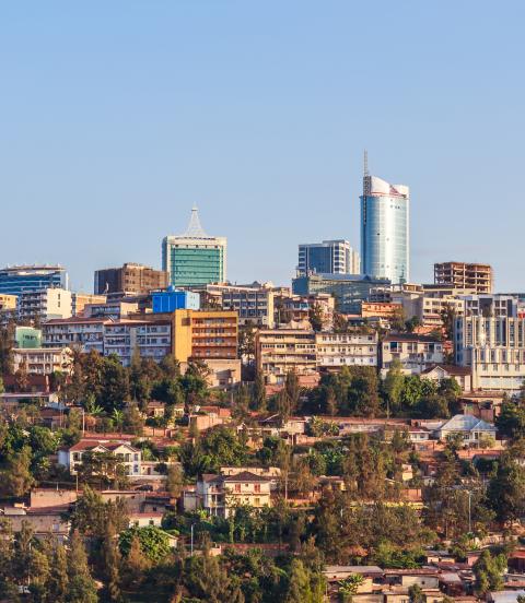 Panoramic view at the city business district of Kigali Rwanda