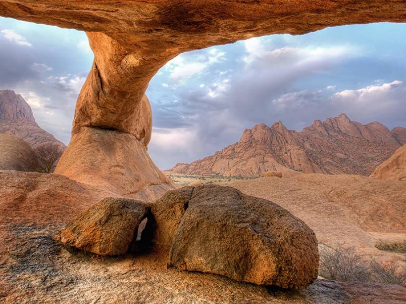 Wander through rock formations, cave paintings, and wildlife while hiking around Damaraland