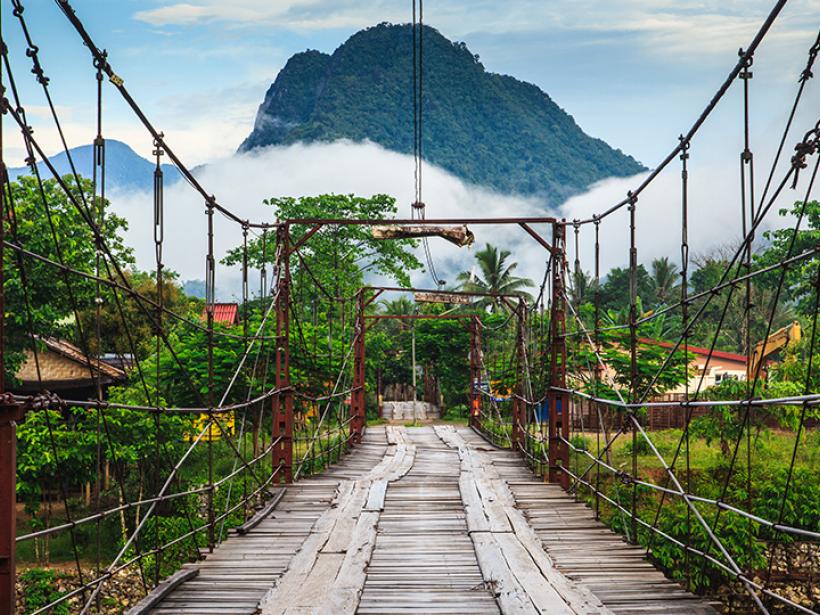 Journey into the lush forest and mountain regions surrounding Vang Vieng